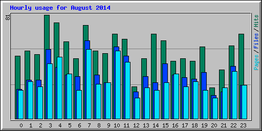 Hourly usage for August 2014