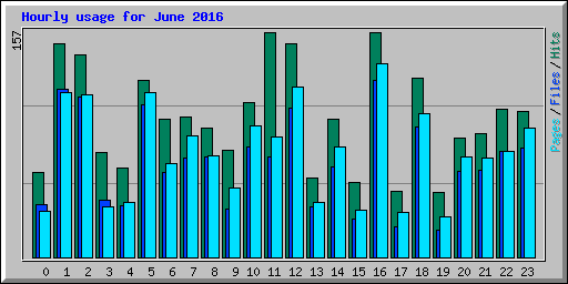 Hourly usage for June 2016