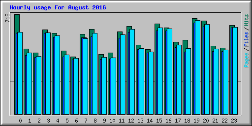 Hourly usage for August 2016