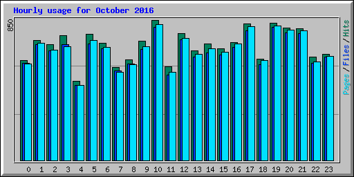 Hourly usage for October 2016