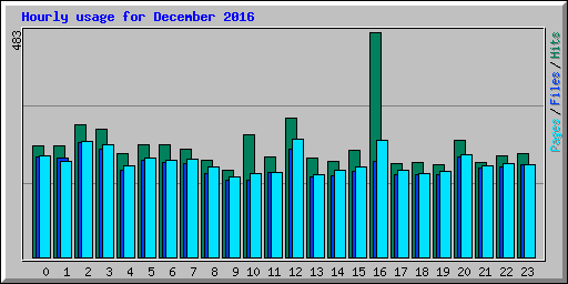 Hourly usage for December 2016