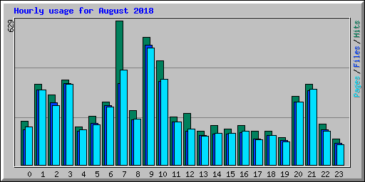 Hourly usage for August 2018