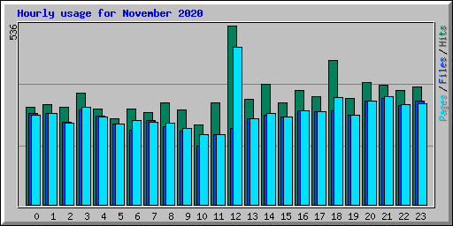 Hourly usage for November 2020