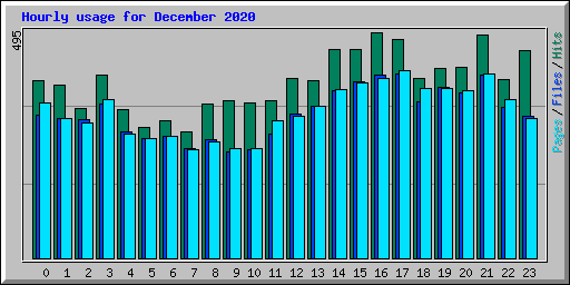 Hourly usage for December 2020